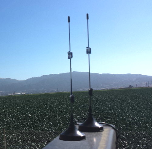 AyrMesh Cab Hub antennas on tractor