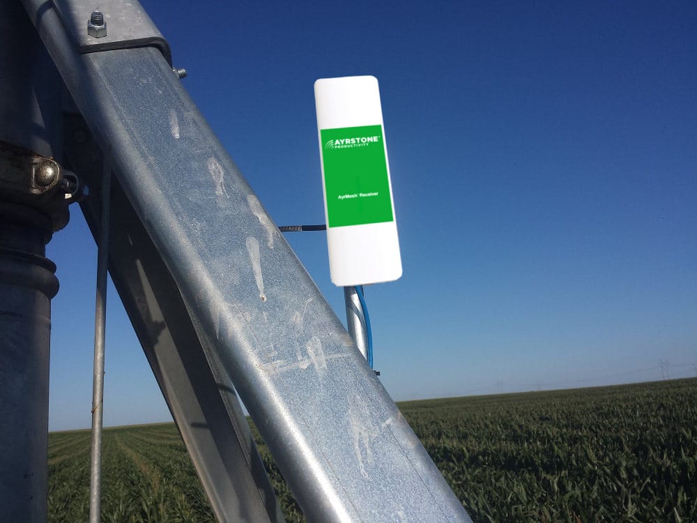ayrmesh receiver on irrigation pivot